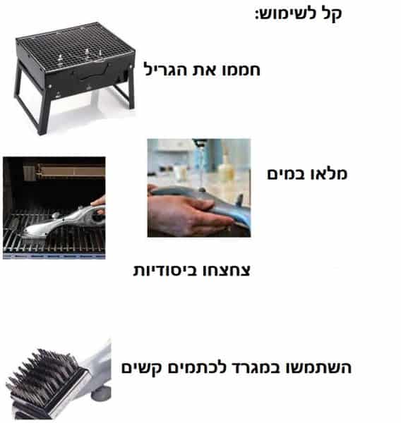 מנקה ומצחצח ביסודיות את המנגל