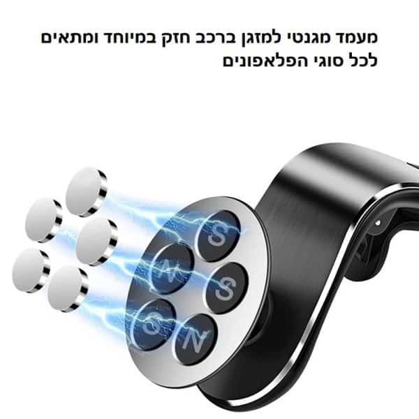 ⁦מעמד מגנטי לפלאפון ברכב מתחבר למזגן⁩ – תמונה ⁦4⁩