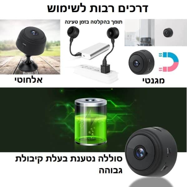 מצלמה זעירה WIFI מגנטית שימושים