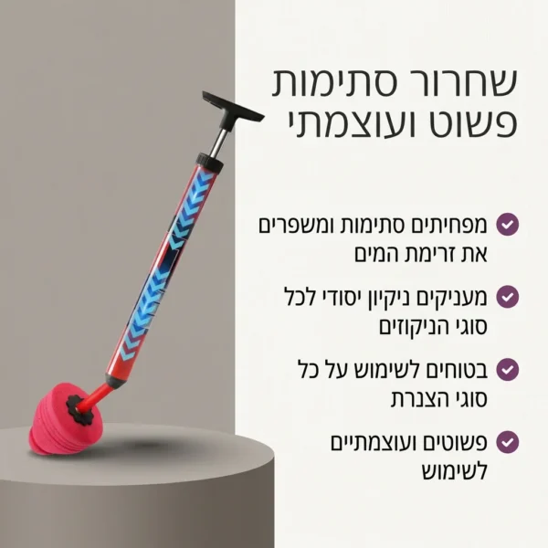 ⁦פותח סתימות מקצועי בלחץ אוויר⁩ – תמונה ⁦4⁩
