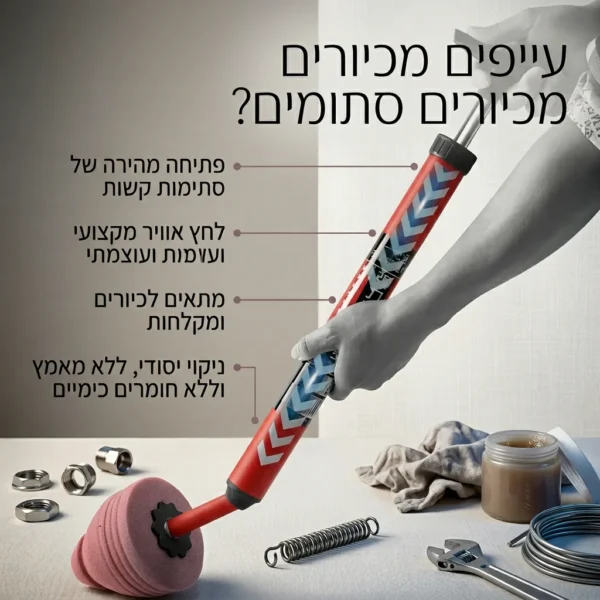 ⁦פותח סתימות מקצועי בלחץ אוויר⁩ – תמונה ⁦6⁩