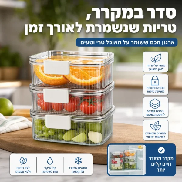 ⁦מארז סדר וטריות למקרר - 5 יחידות⁩ – תמונה ⁦3⁩