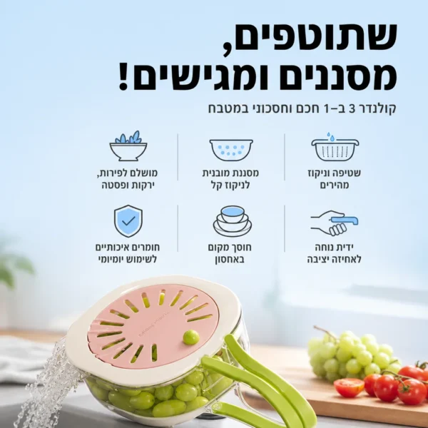 ⁦קערת הפלא לשטיפה וסינון קל⁩ – תמונה ⁦3⁩