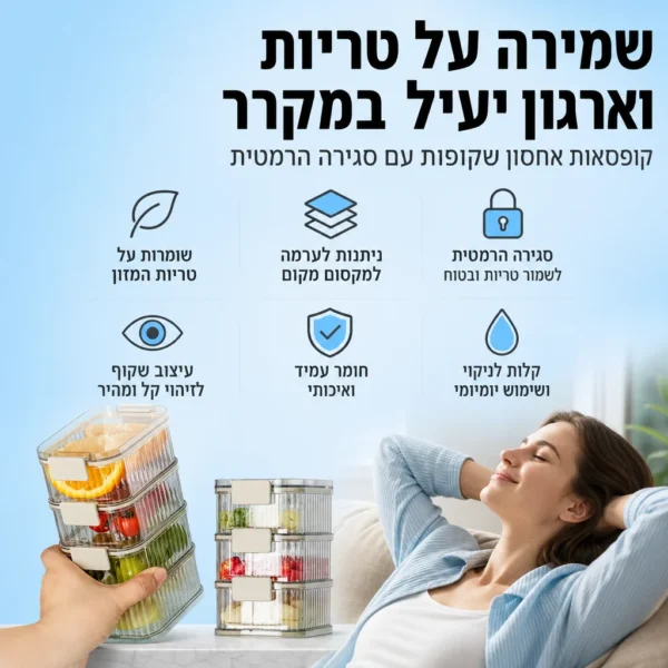 ⁦מארז סדר וטריות למקרר - 5 יחידות⁩ – תמונה ⁦6⁩