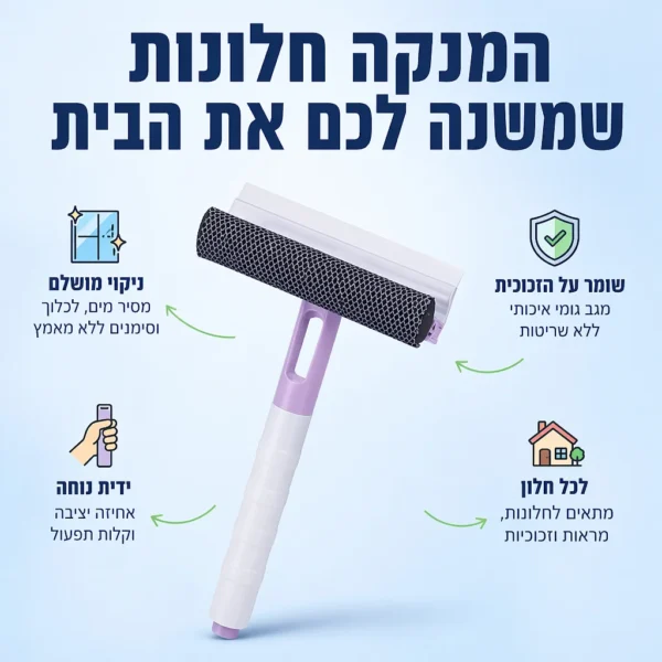 ⁦מגב 3 ב-1 לחלונות מבריקים⁩ – תמונה ⁦2⁩